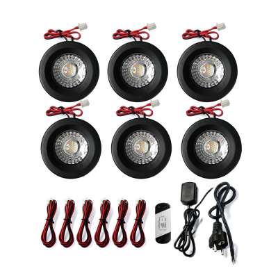 Portable Recessed Remote Control Dimming Closet Kitchen Under Cabinet Lighting Set Dimmable Led lights Downlight Kit